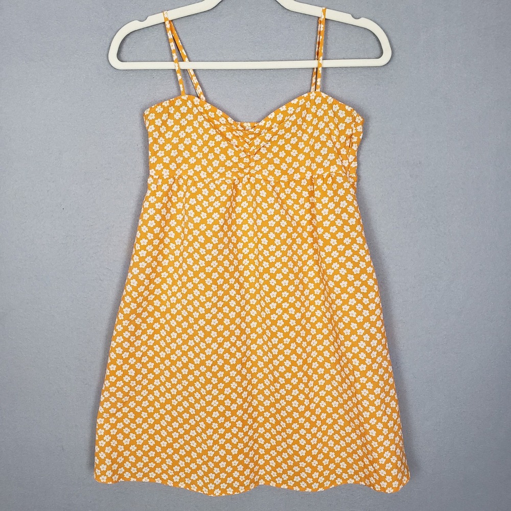 H&M Divided Ditzy Floral Slip Sundress Orange Yellow Summer Preppy Sizeโ XS